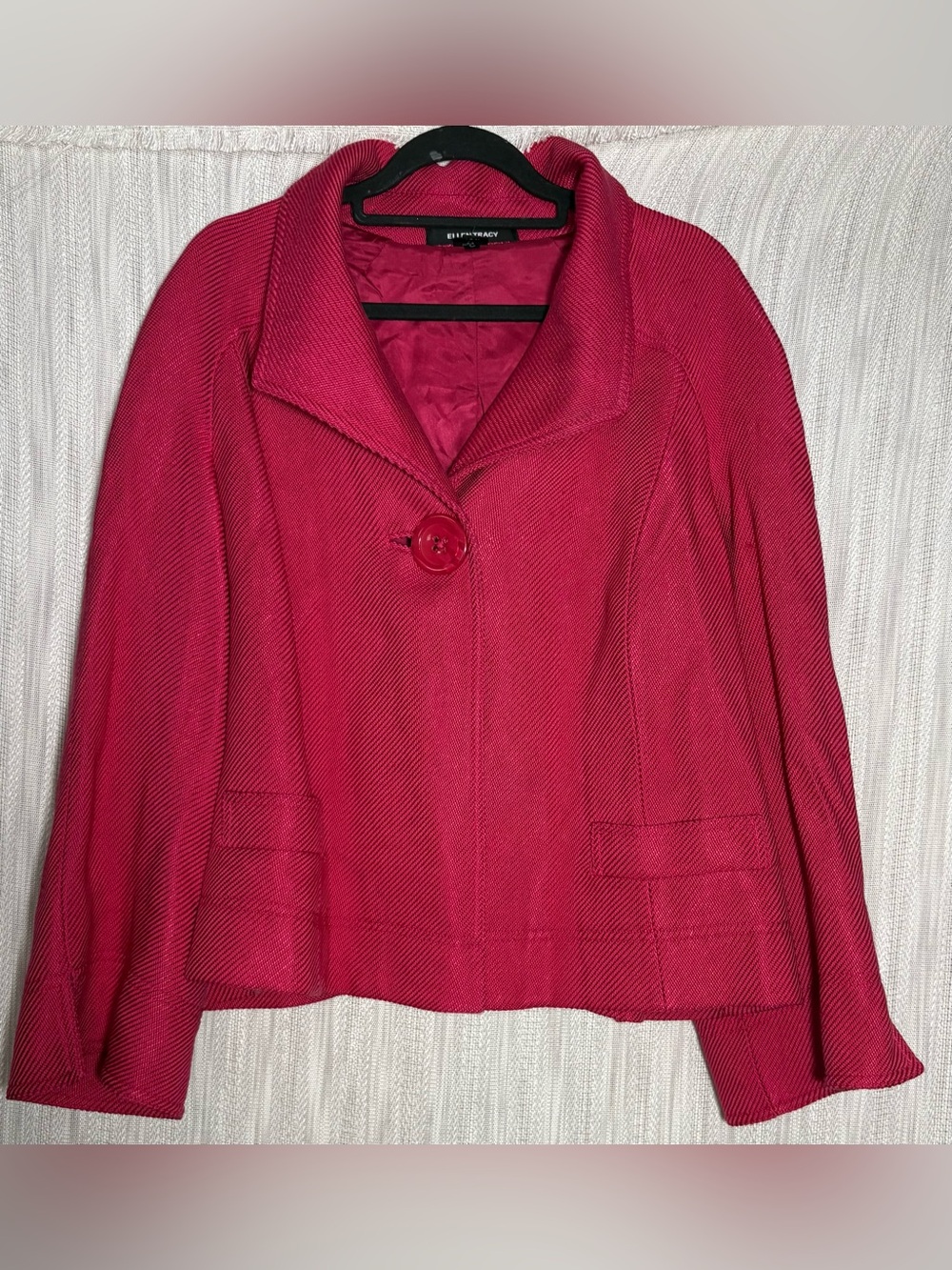 Ellen Tracy Raspberry Pink Single-Button Blazer size 16